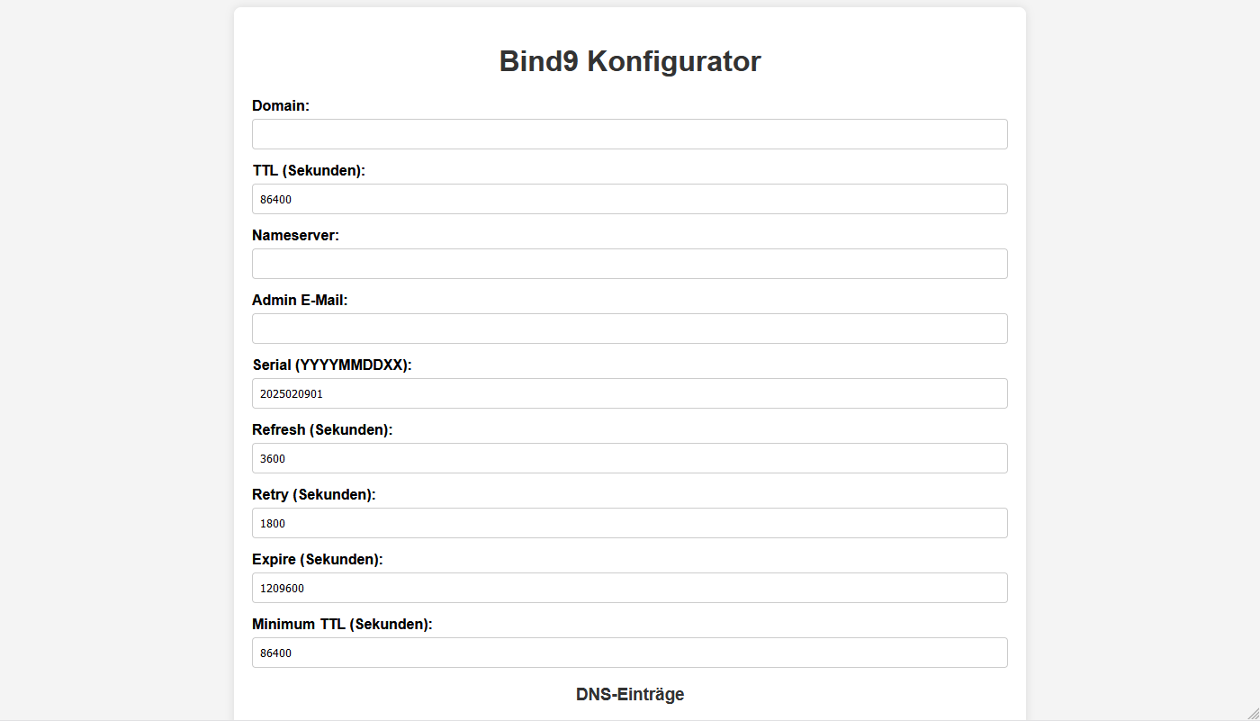 bind9 konfiguration generator